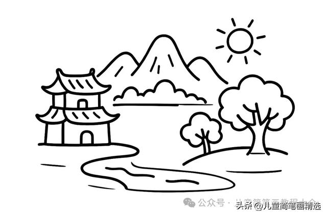 怎样教孩子画出简单漂亮的中国风山水画?