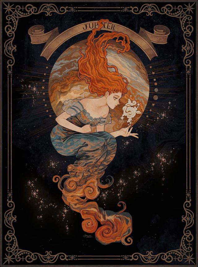 太阳系天体拟人插画,每颗行星的独特魅力 twi:aina_umeda