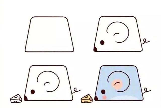 简笔画教程:用梯形画超萌小动物