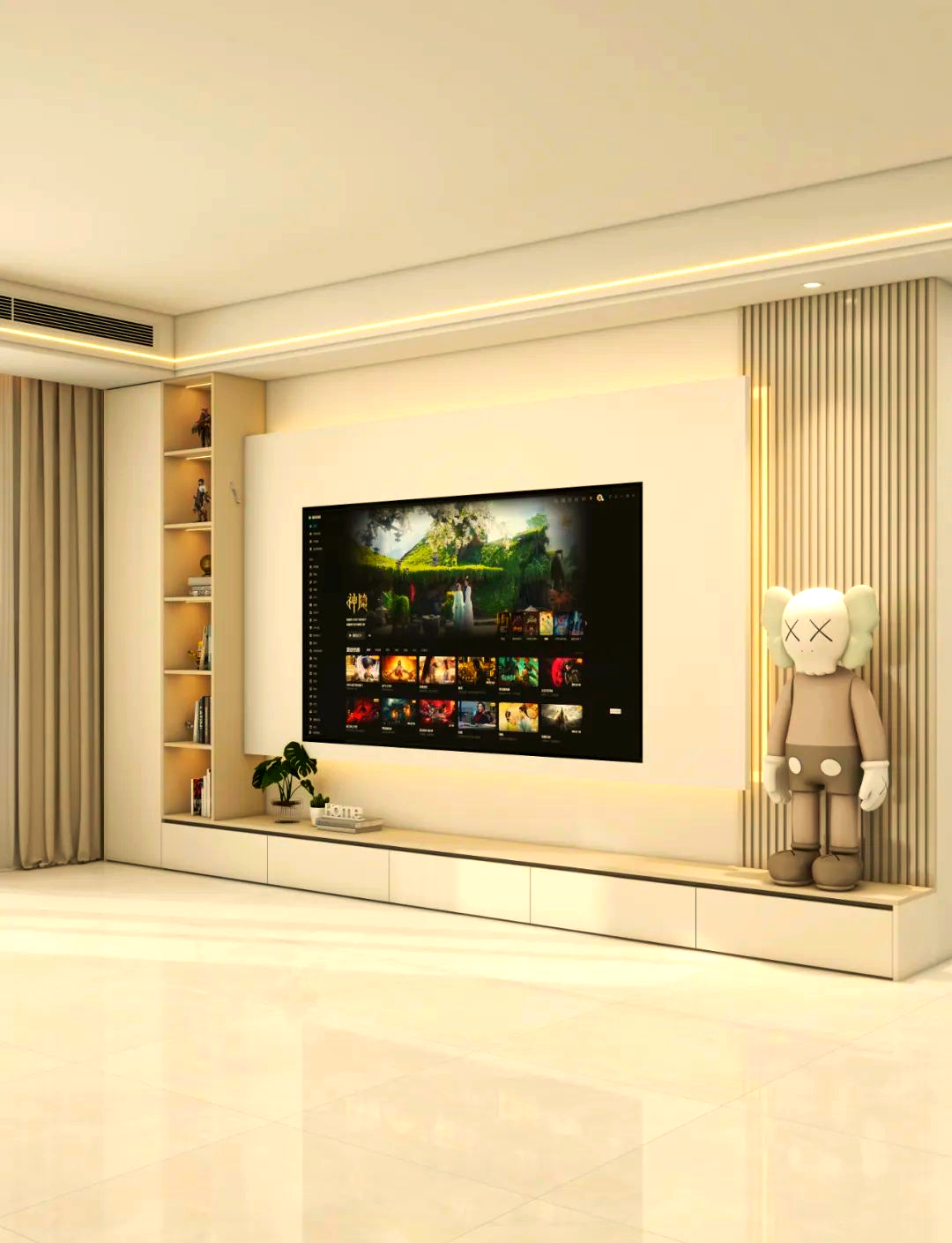 客厅装修电视背景墙设计指南:简约而高级,多种尺寸供您选择!