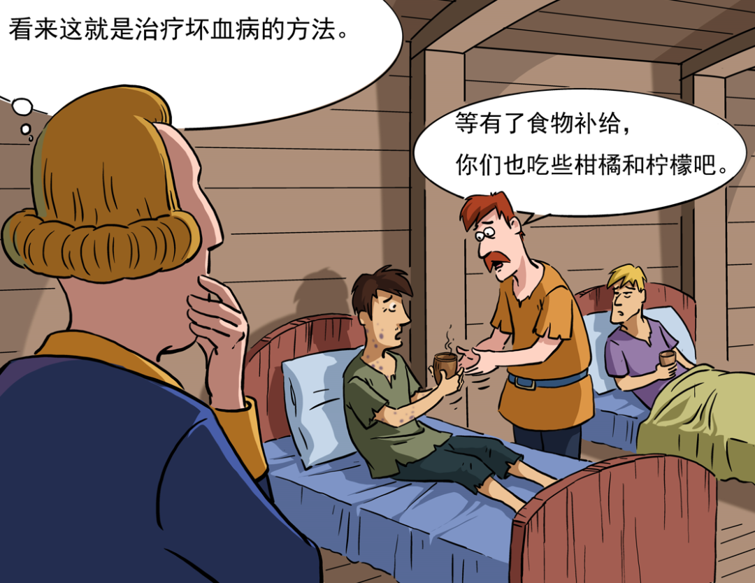 从此,英国海军中坏血病患者大幅减少.