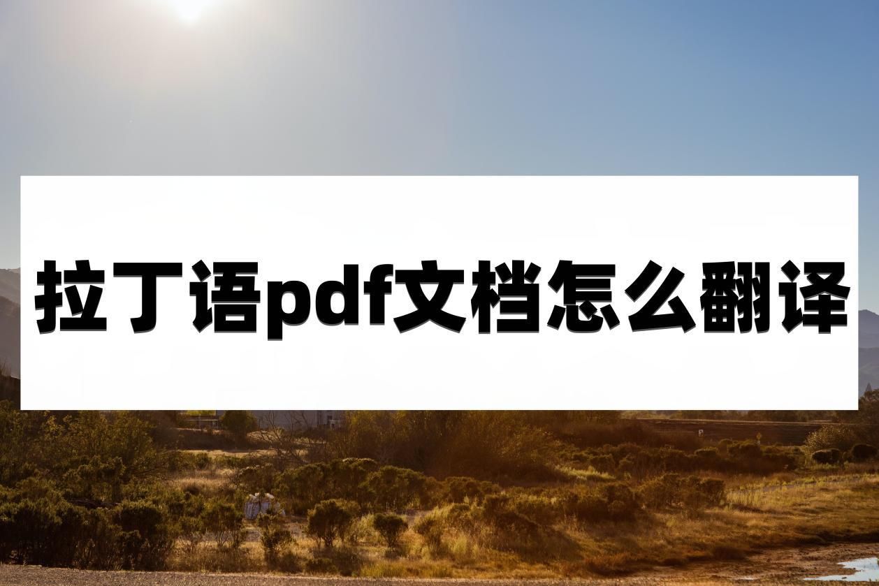 拉丁語pdf文檔怎麼翻譯?文檔翻譯方法十分重要