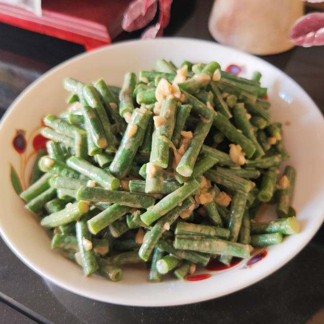 芝麻酱拌豆角,夏季凉拌菜,清爽开胃