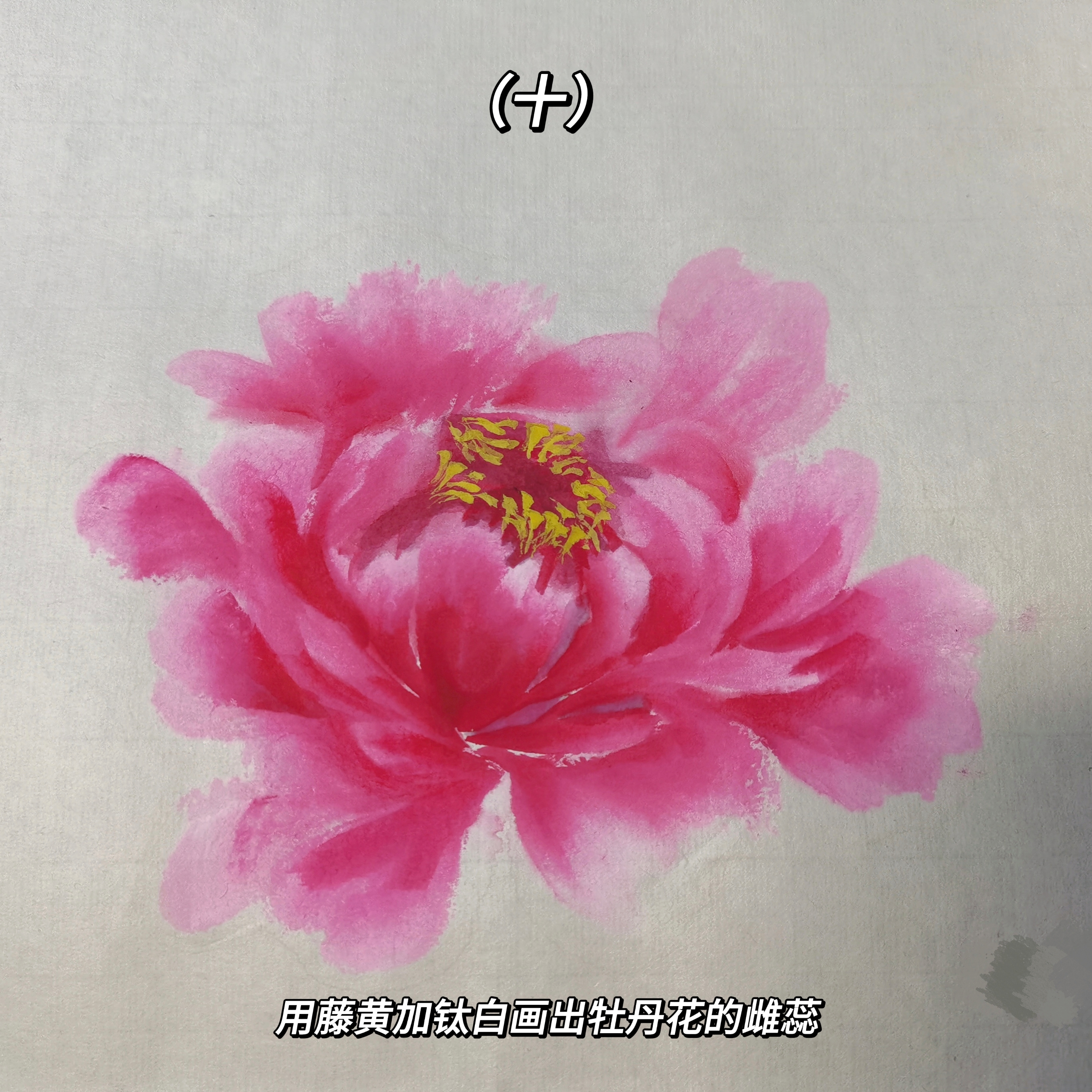 一分钟教你学会画写意牡丹 详细步骤图