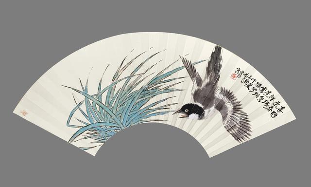 画家孟建超折扇扇面画 展现方寸间之优雅