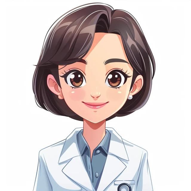 职业头像|女医生办公卡通手绘头像