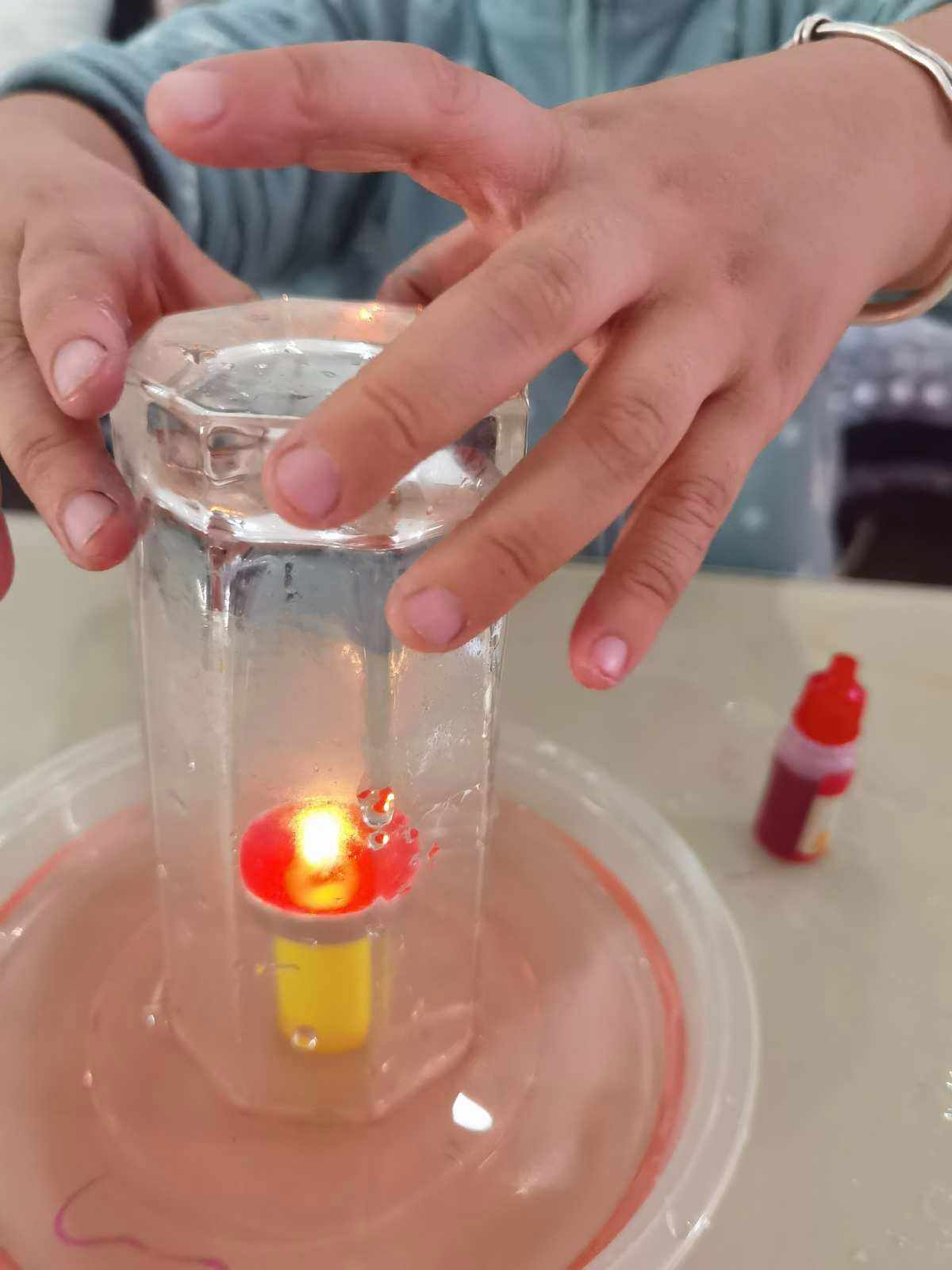 火焰与液体:揭秘蜡烛燃烧吸水的科学之谜