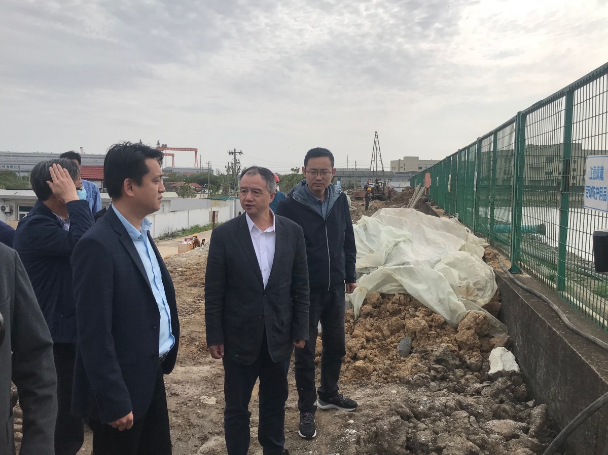 县委书记周国岭检查指导岱南平地水库除险加固工程