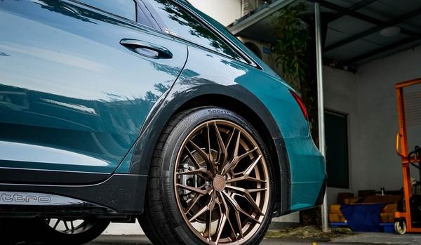 今天给奥迪a6升级一套21寸轮毂