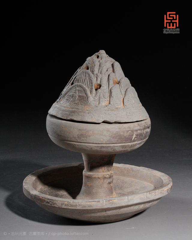 汉代 灰陶博山炉