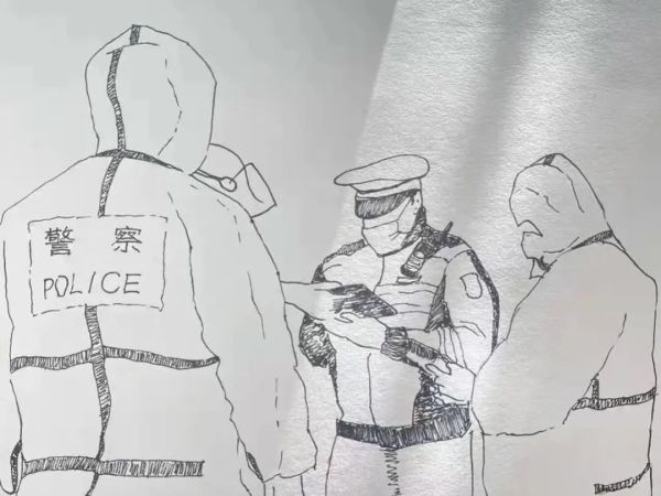 疫情警察手绘图片