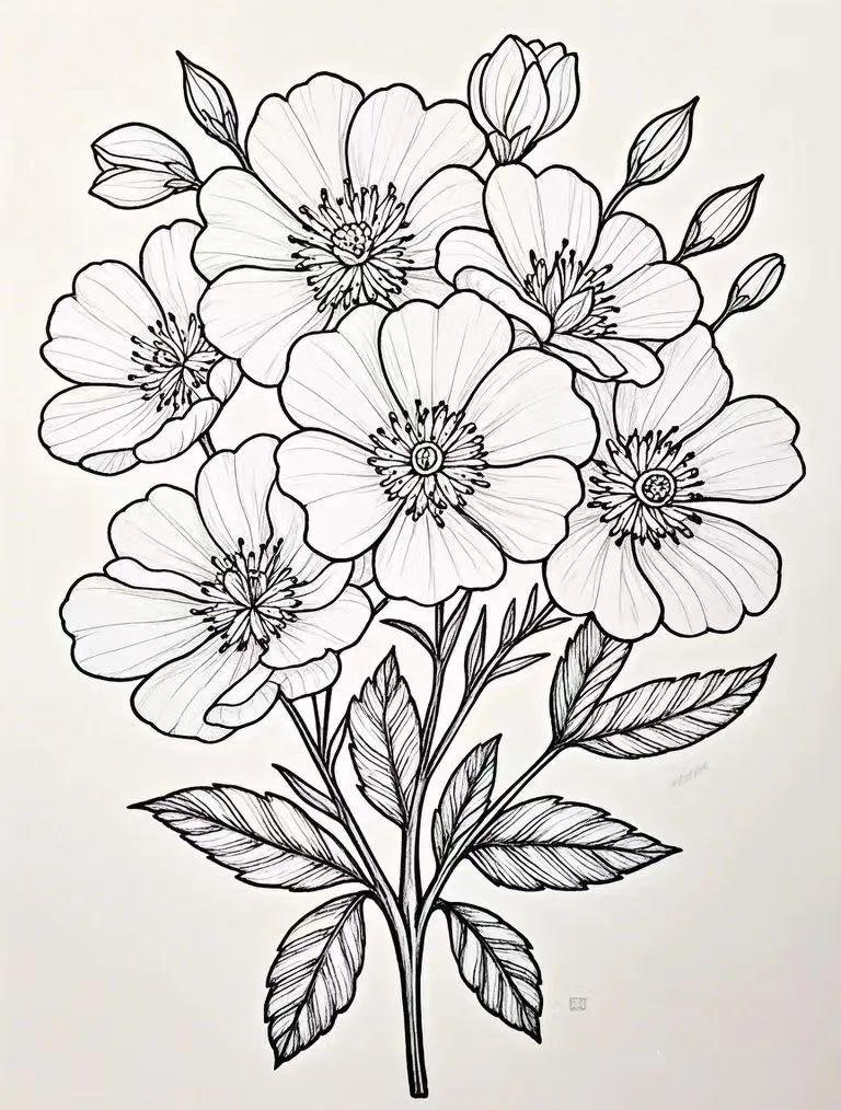 多种花卉的简笔画黑白画线稿素材及绘制方法详解