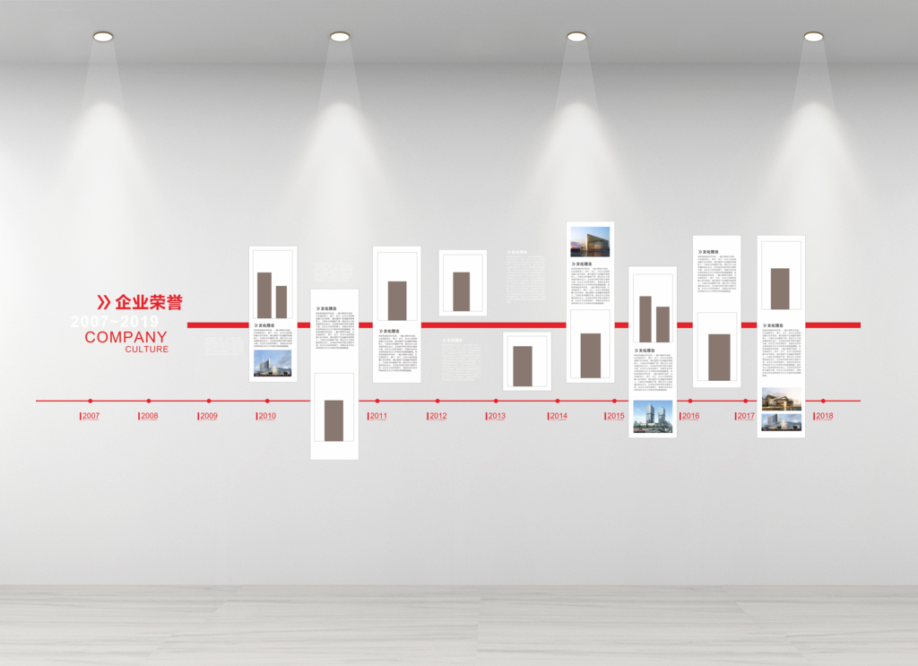 企业荣誉墙时间线横排照片墙图片下载