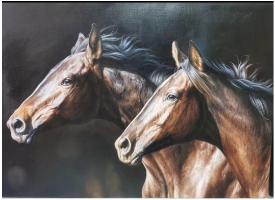 著名书画家郭金栋作品《双雄》以38万元成交