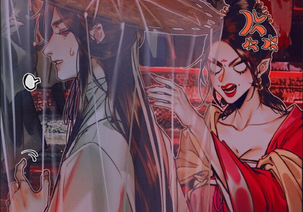 《天官赐福》花城还没登场,剑兰的扇子有心,谢怜对女生真的很好