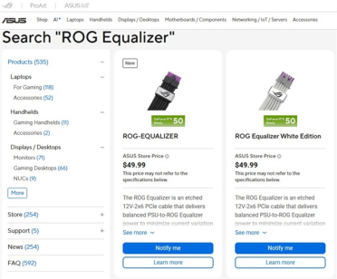 拒绝烧显卡！华硕ROG Equalizer线材公布售价：一根卖341元