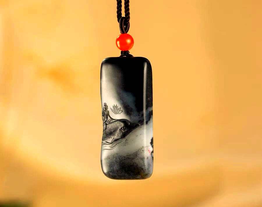 和田玉青花料:黑白分明的艺术美与意境之美