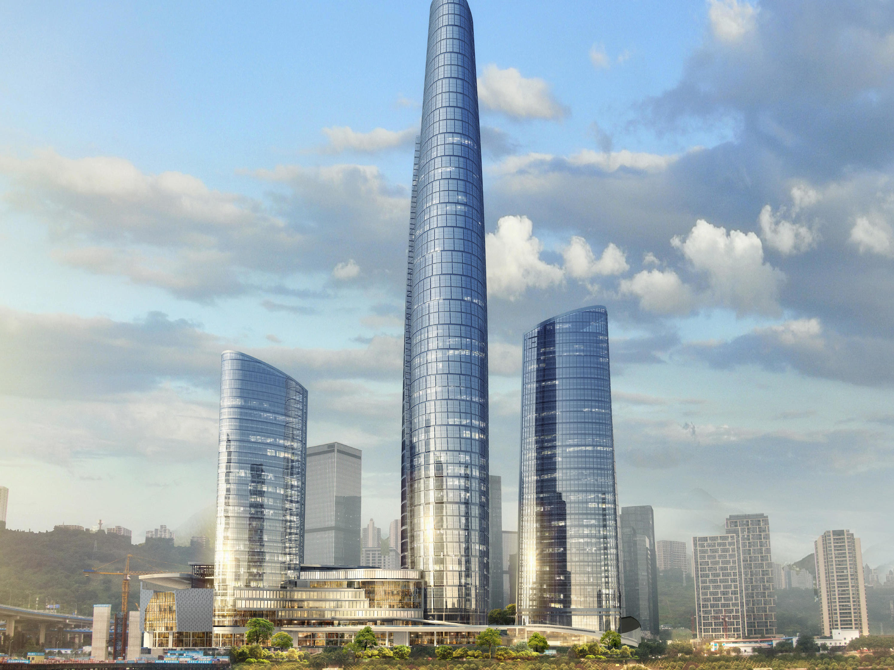重庆在建第一高楼——陆海国际中心正式封顶 法国老佛爷百货等首店将