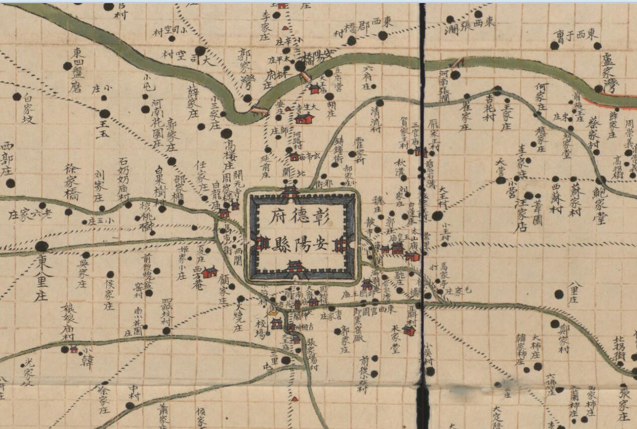 《安阳县全境舆图》清末民初安阳老地图