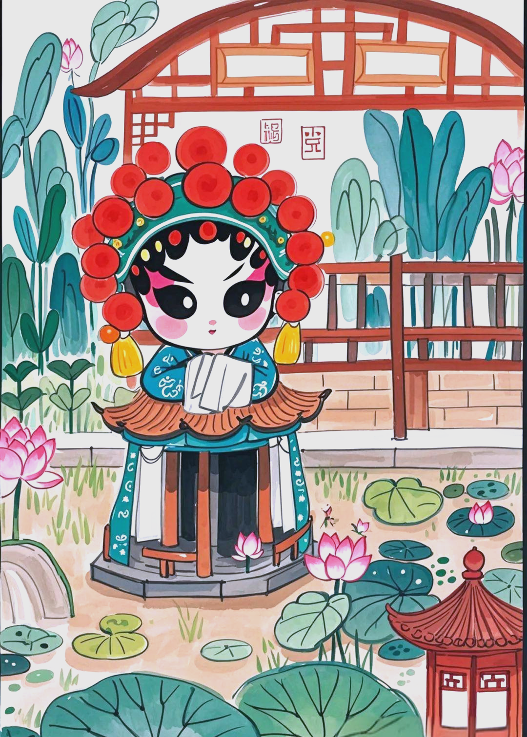 运用这些绘画技巧,能够成功地将传统戏曲的精髓与现代动漫风格相融合