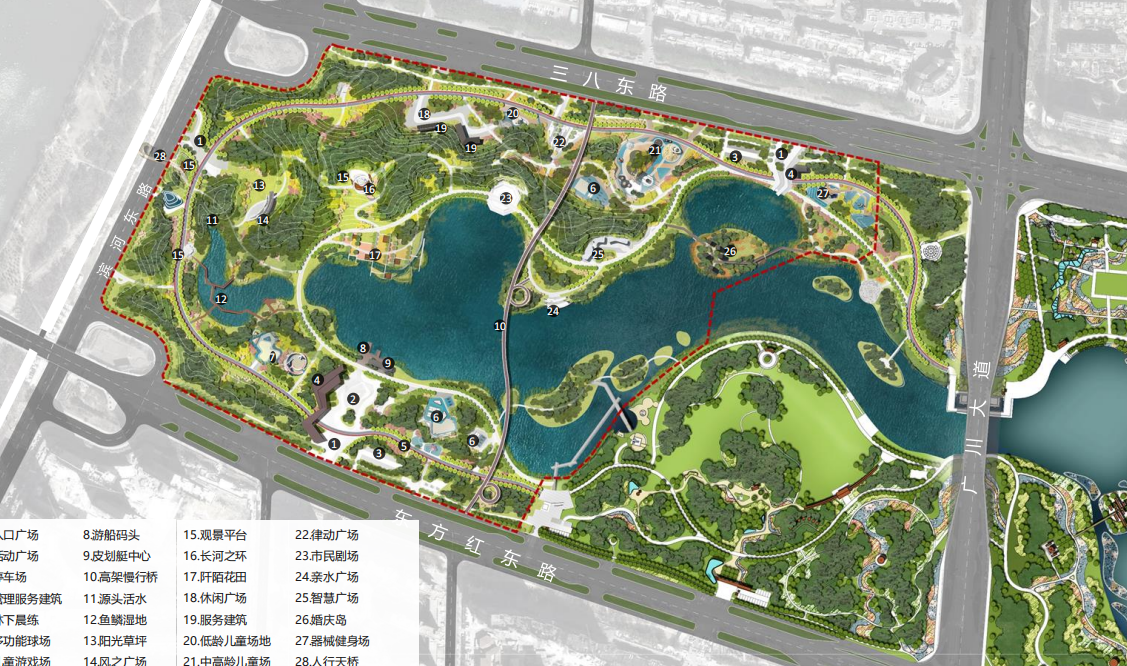 德州运河公园规划图图片