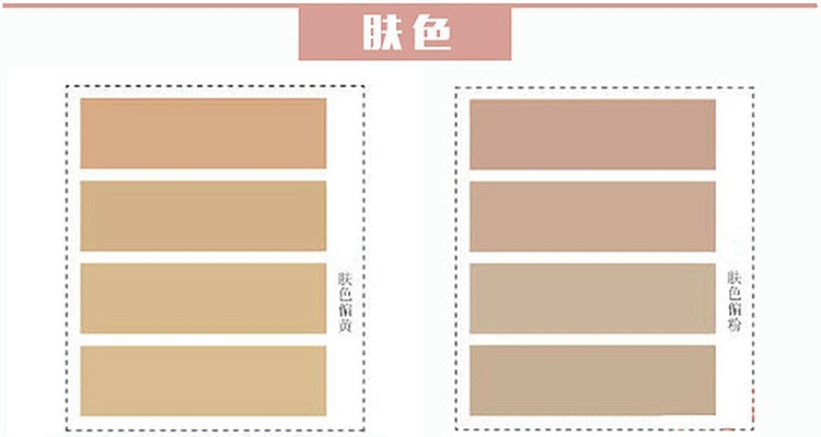 中国皮肤色卡对照表