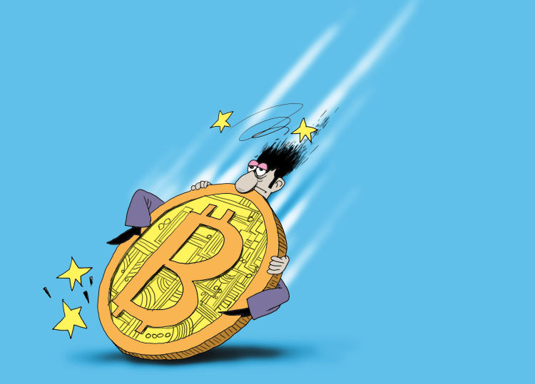 财经漫画|比特币一天暴跌逾万美元