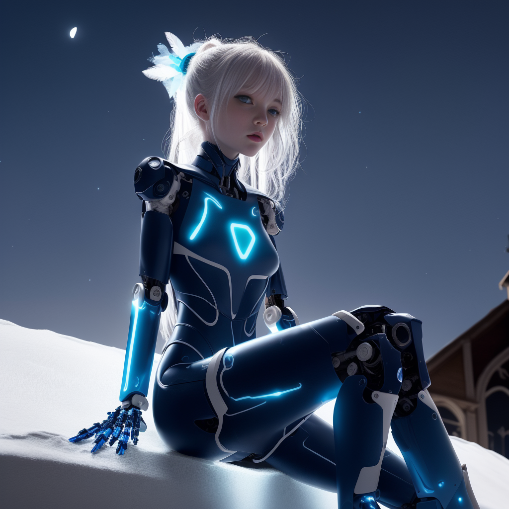 科技感暗夜ai美女!