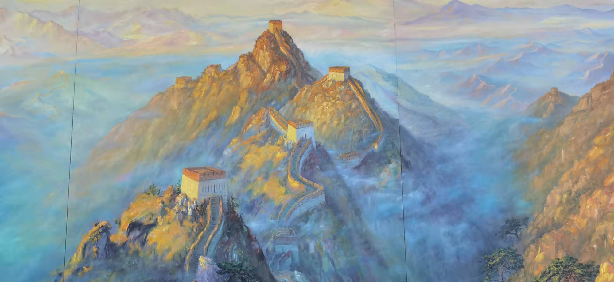 历时2年创作 巨幅长城油画作品《万里长城 中国精神》喜迎冬奥会