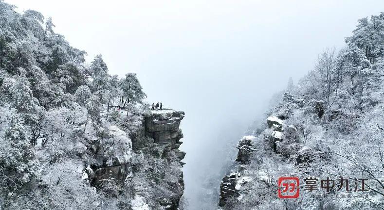 雪景太美庐山人pú了景区实行流量控制可分流至北门换乘中心上山