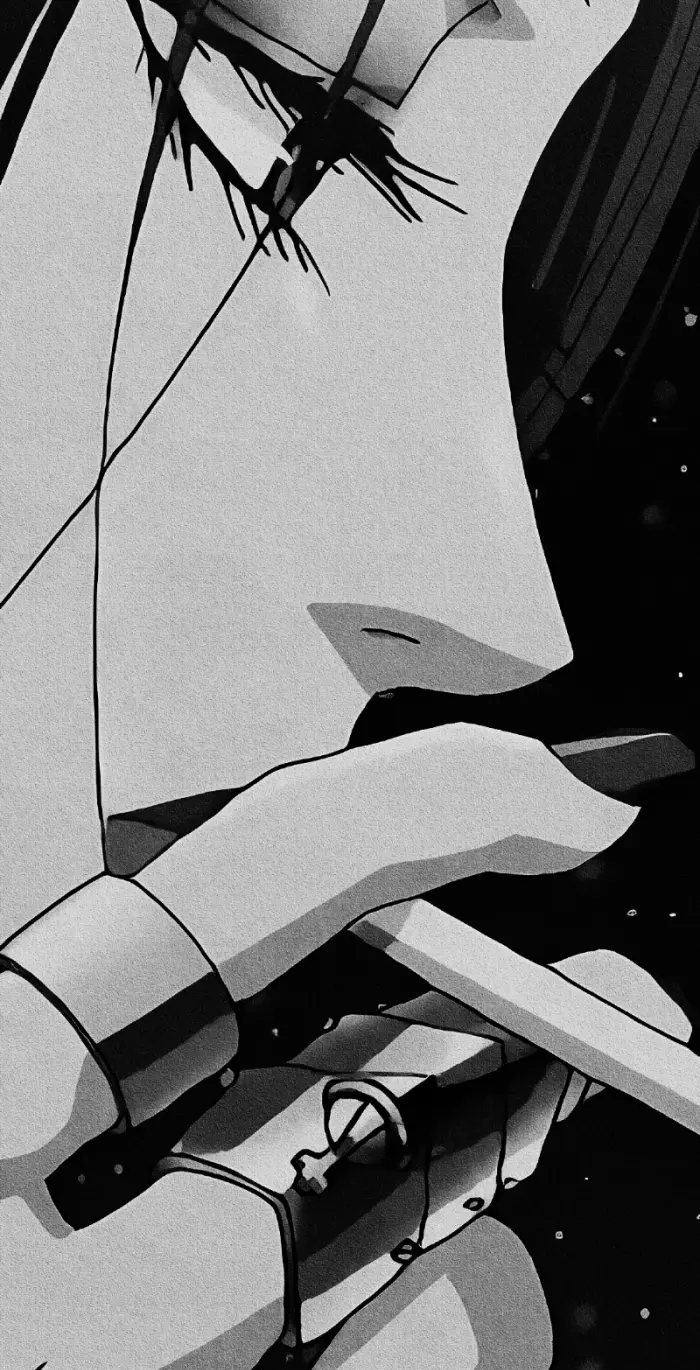 多款黑白高清动漫壁纸,展现雪中等待的凄美场景