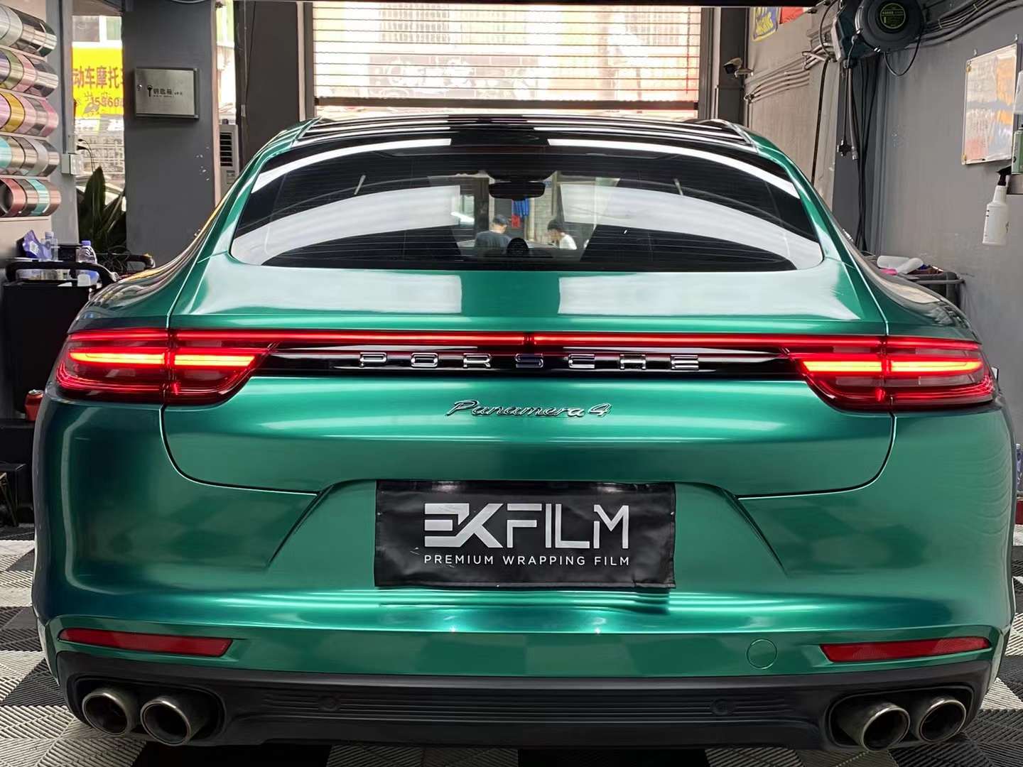 帕拉梅拉全车贴膜ek film-ek改色膜超亮金属祖母绿