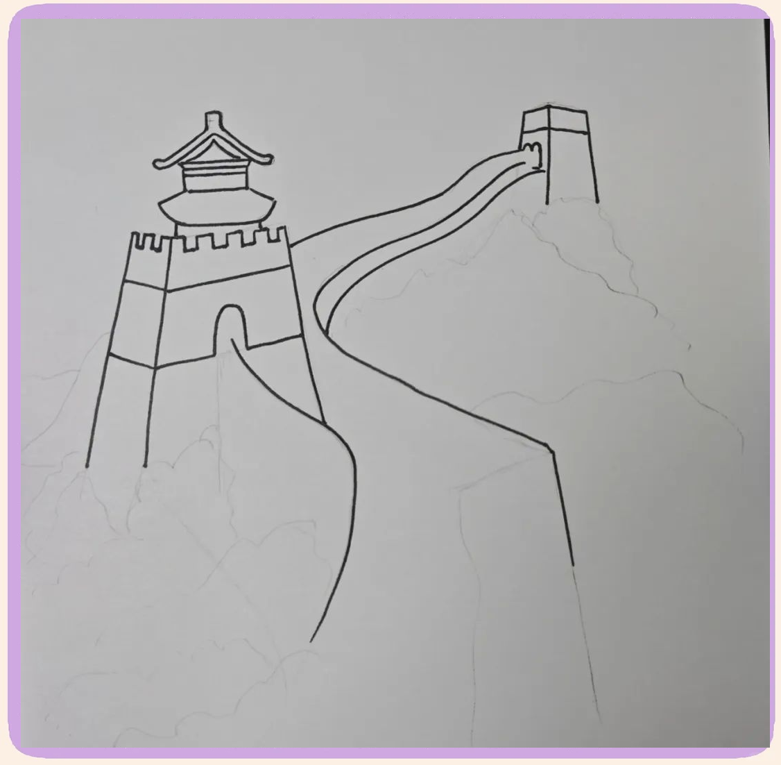 长城的简笔画教程(附详细步骤和色号指南)