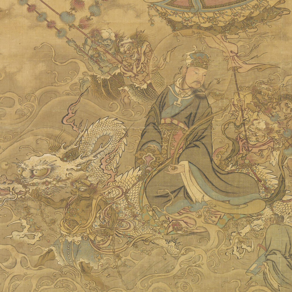 宋画赏析|马麟《三官出巡图》