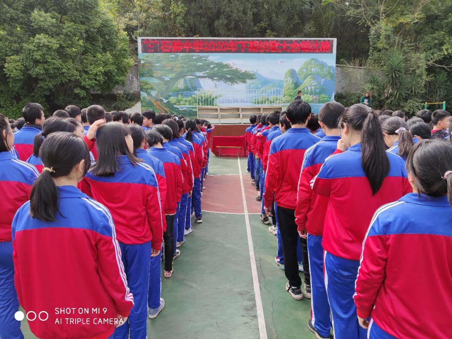 团队协作,放飞梦想,乐至县石佛中学校歌合唱比赛成功举行