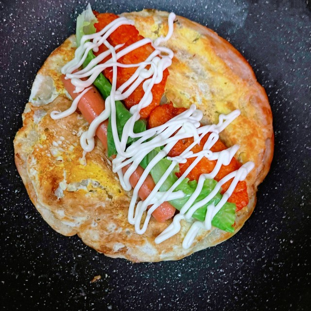 鸡柳火腿手抓饼