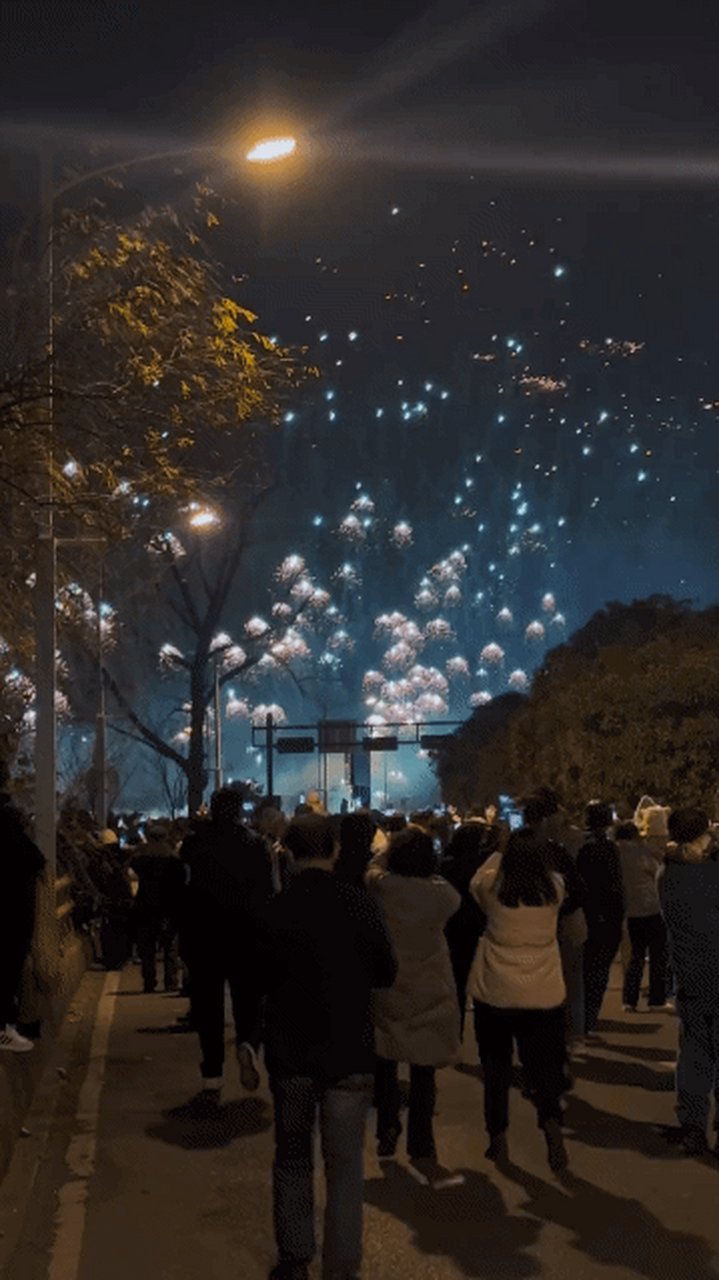 过年美景,水母烟花,好漂亮.