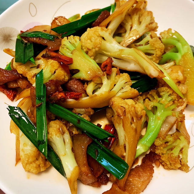 孜然味花菜,干香味美,超级下饭