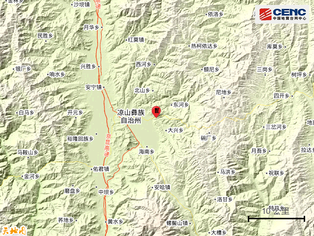 四川凉山州西昌市发生2.5级地震(有感)