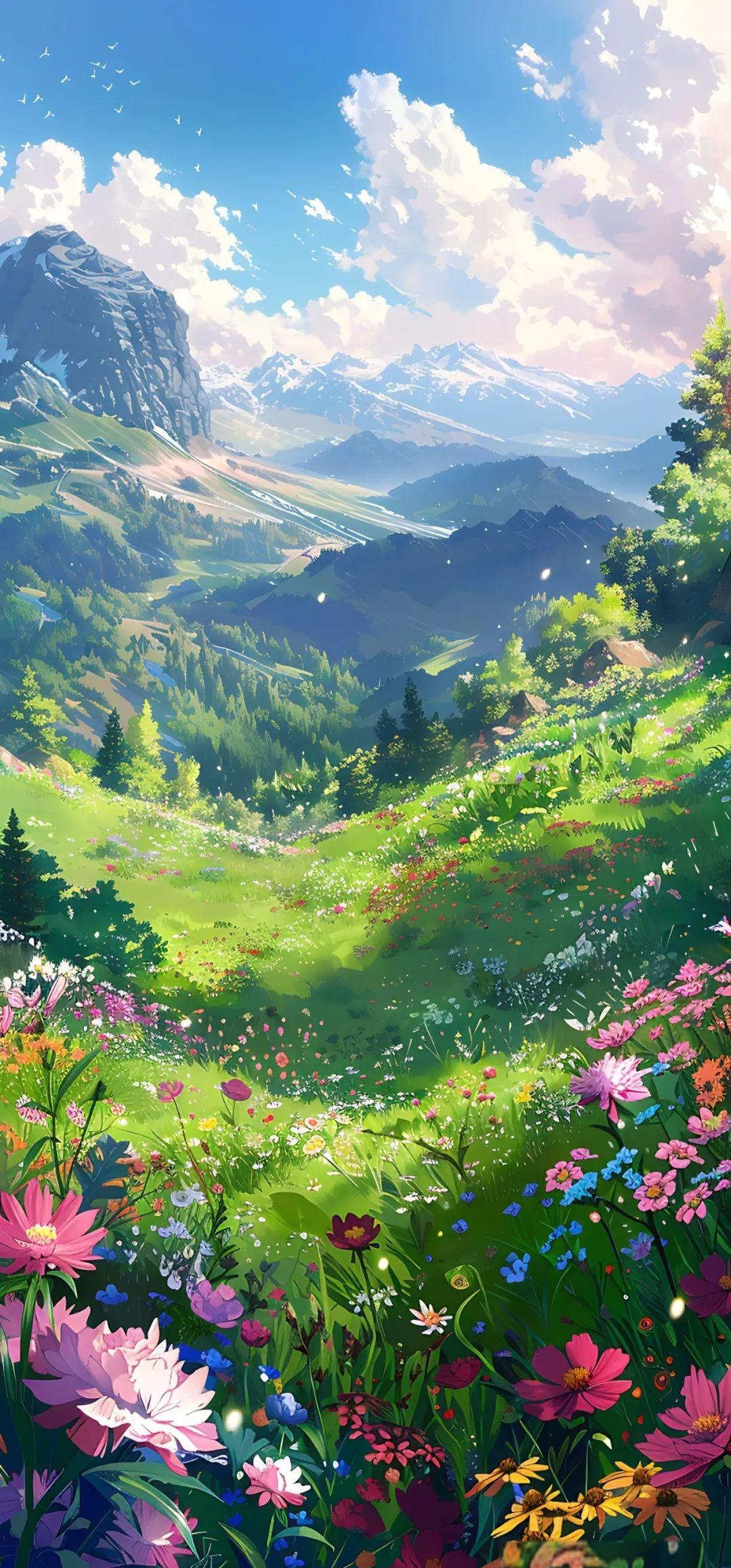 宫崎骏动漫画风壁纸:自然与阳光的治愈之旅