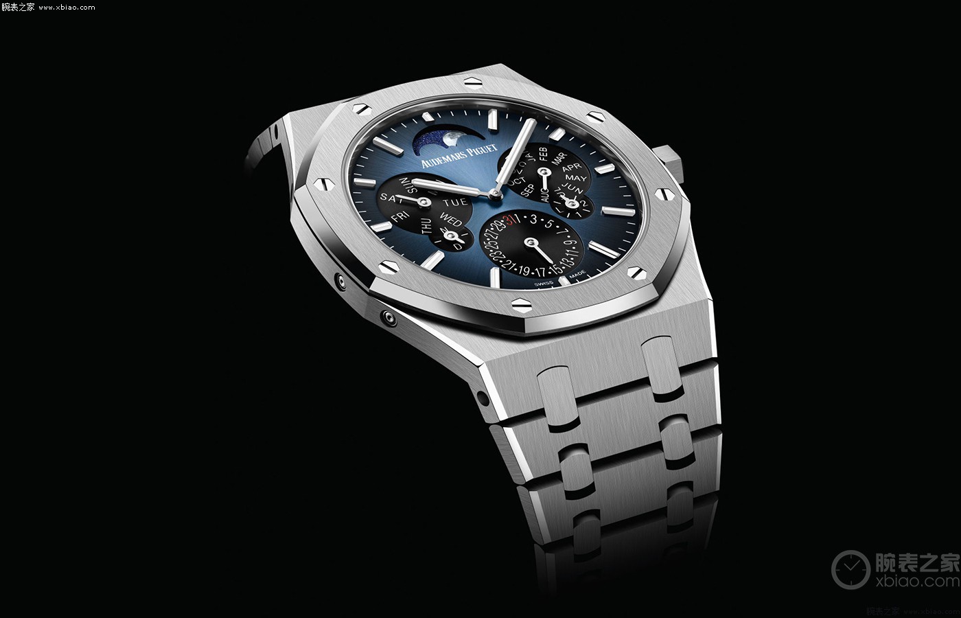 爱彼推出限量版全新royal oak皇家橡树系列 自动上链超薄万年历腕表