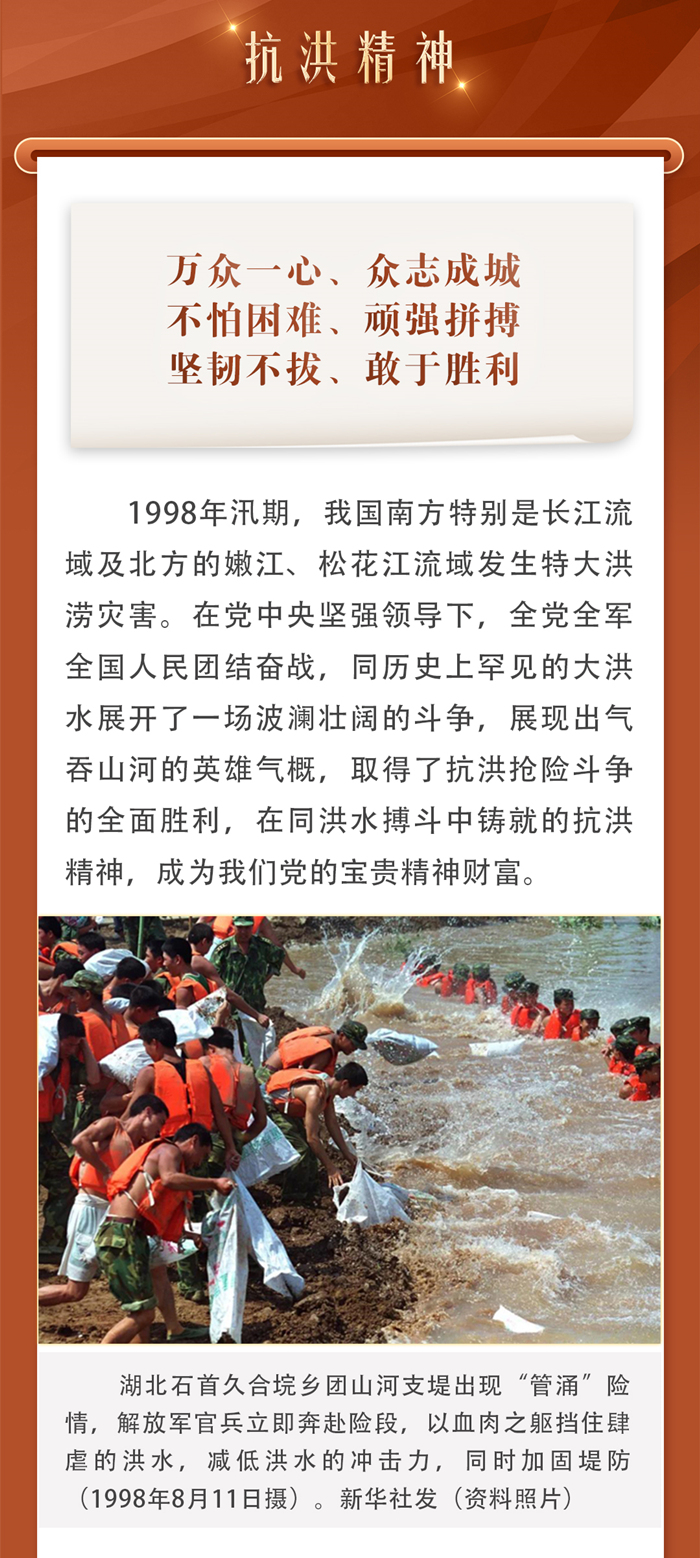 图解:弘扬抗震救灾精神,抗洪精神,凝聚中国力量