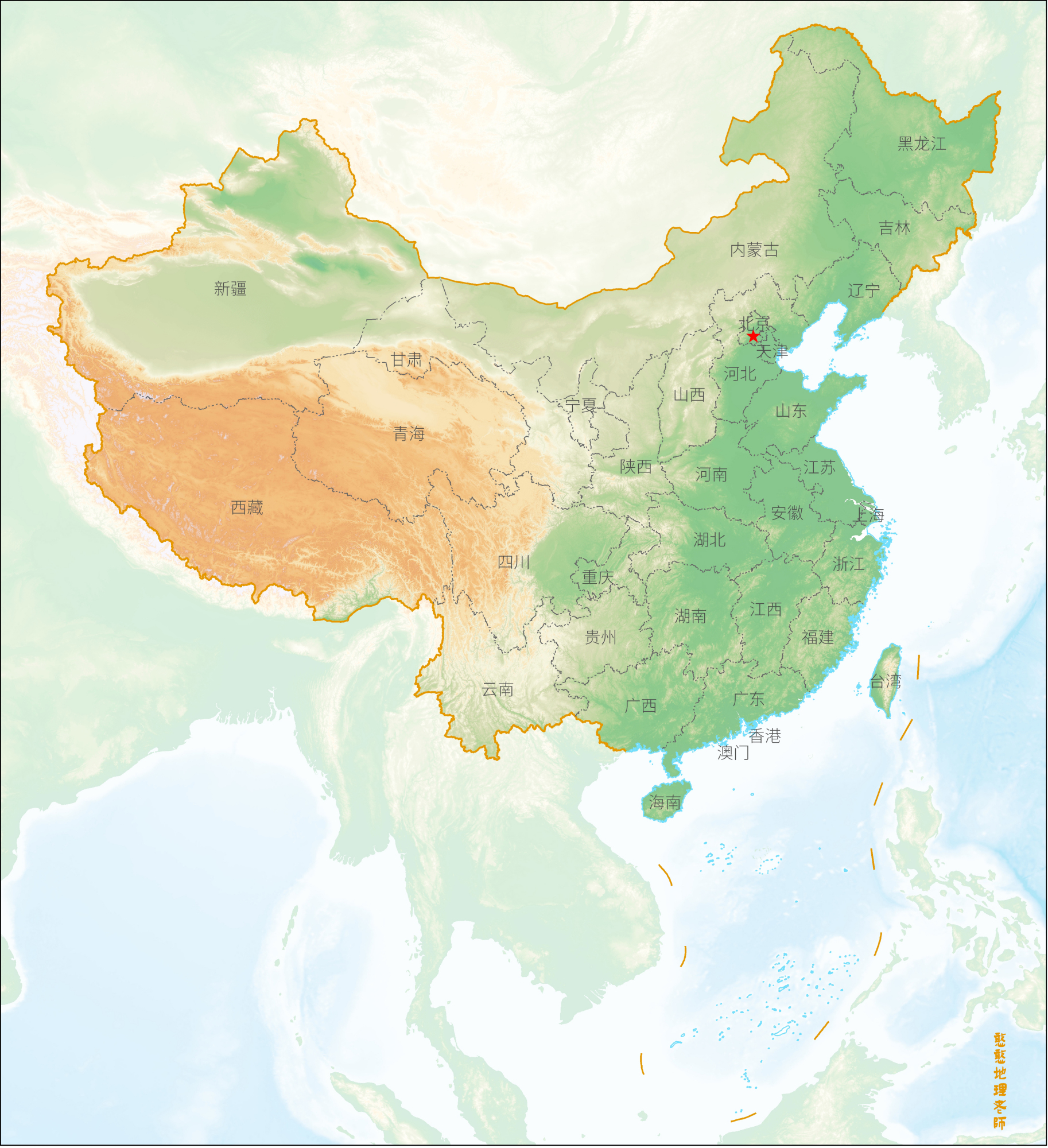 地理老师作的全国各省地形图,赶紧看看