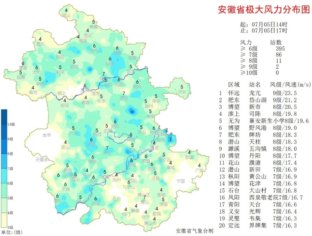 安徽省天气情况快报