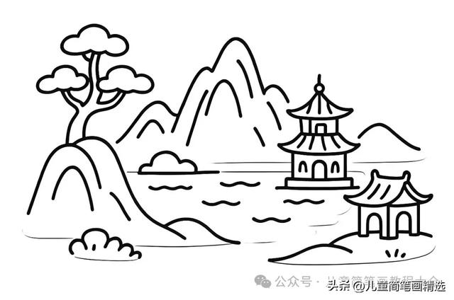 怎样教孩子画出简单漂亮的中国风山水画?