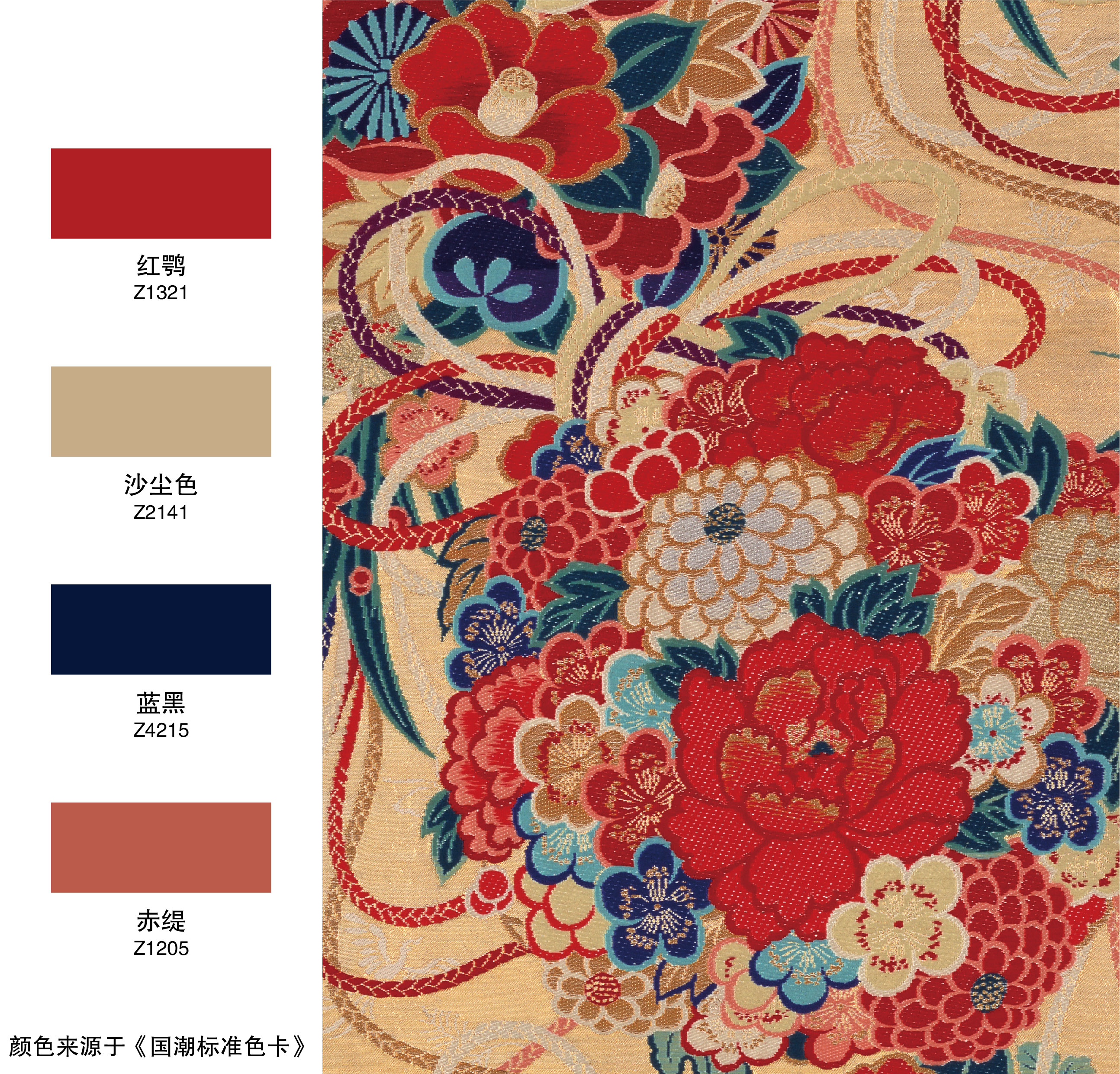 传统印染布料配色