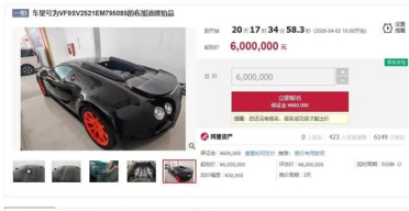 不能上牌也疯抢！布加迪威航跑车拍出1305万 机构：只能收藏展示
