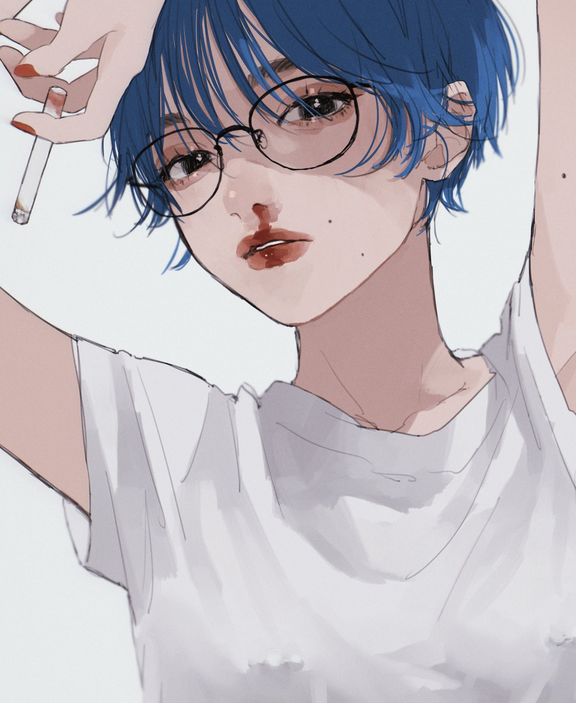 画师 tamimoon 极具个性的高冷小姐姐插画作品