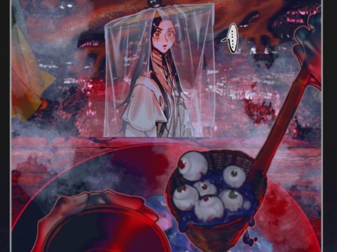 《天官赐福》漫画鬼市场景惊悚吓人,谢怜再次女装示人,软萌可爱