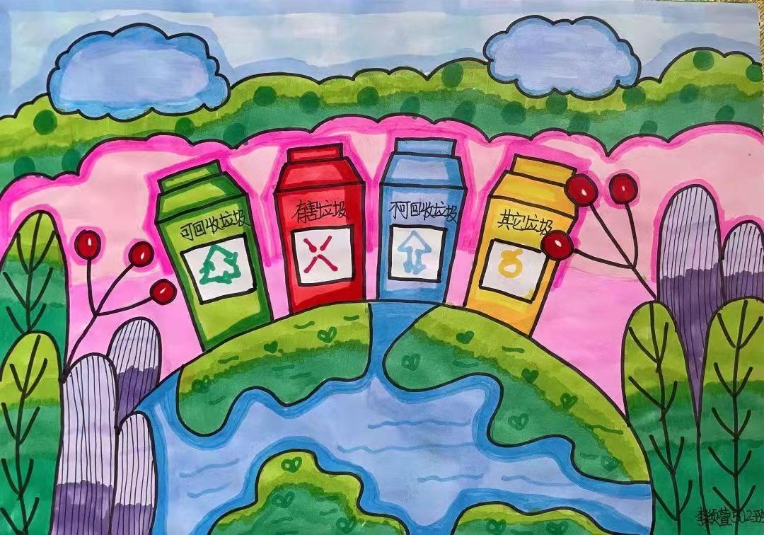 冷水滩区蓝天学校开展垃圾分类主题绘画比赛